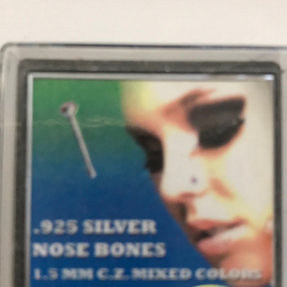 1- Nose Bones ..925 Sterling Silver mixed Color